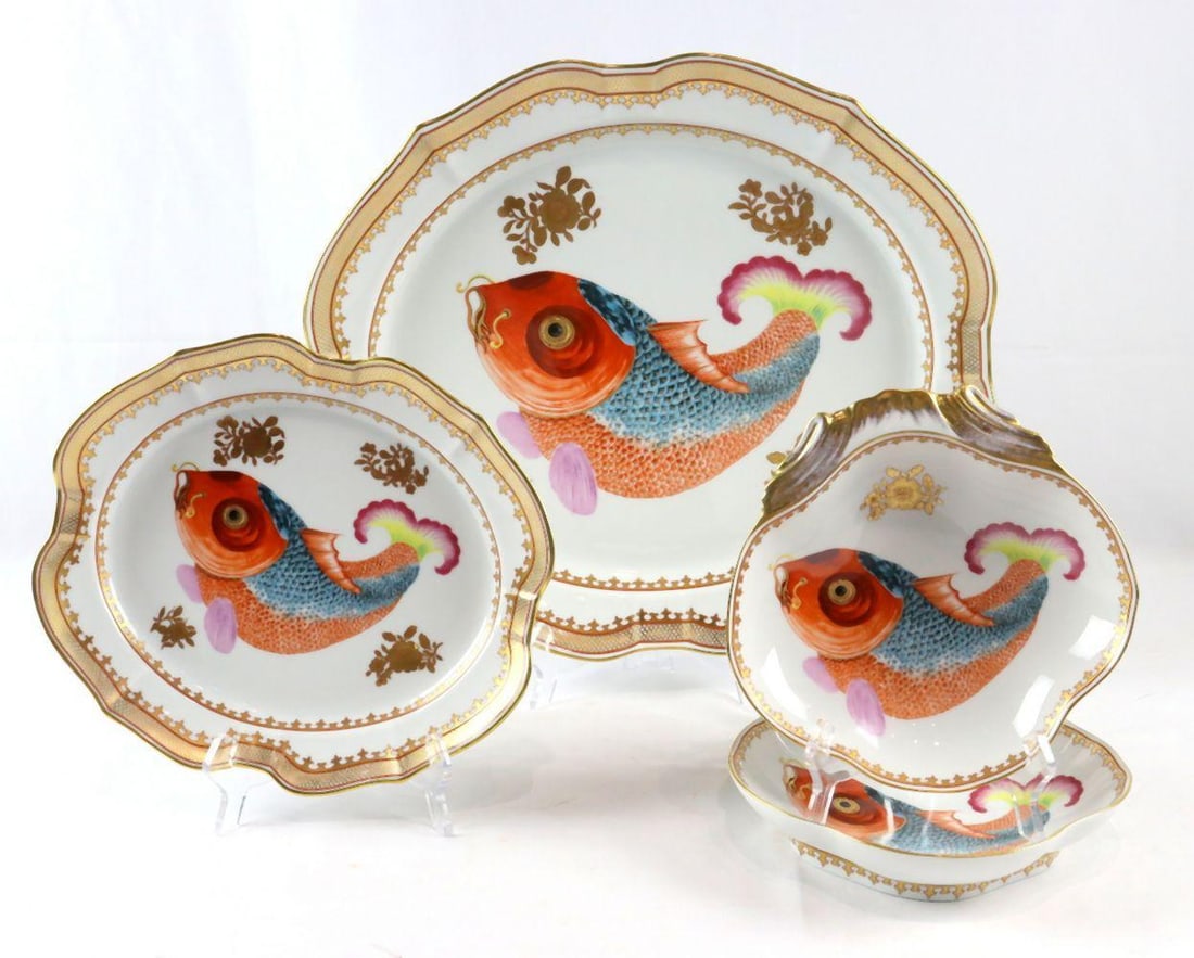 4 Pc. Mottahedeh Dallas Museum Carp Platter Set (1 of 5)