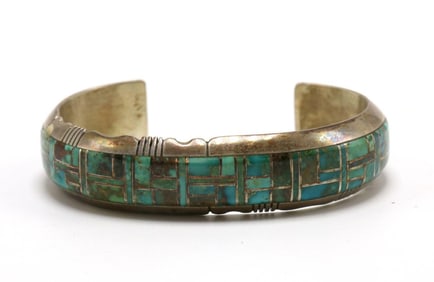 Jerry T. Nelson Navajo Turquoise & Sterling Silver Cuff