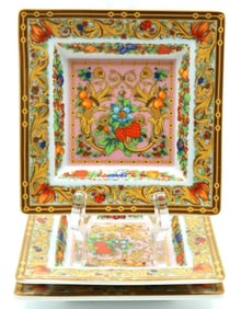 3 Pc. Versace Rosenthal "Le Jardin des Papillons" Porcelain Trays