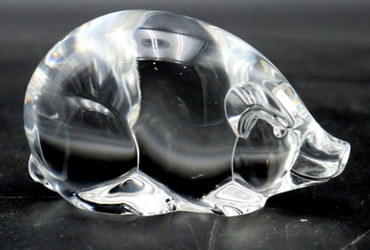 Steuben Crystal Pig Paperweight Figurine