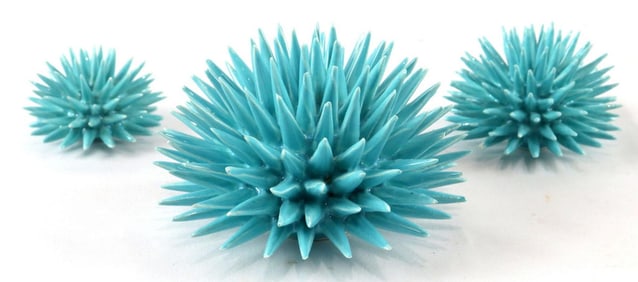 3 Pc. Riccio Caprese Ceramic Sea Urchin Sculptures
