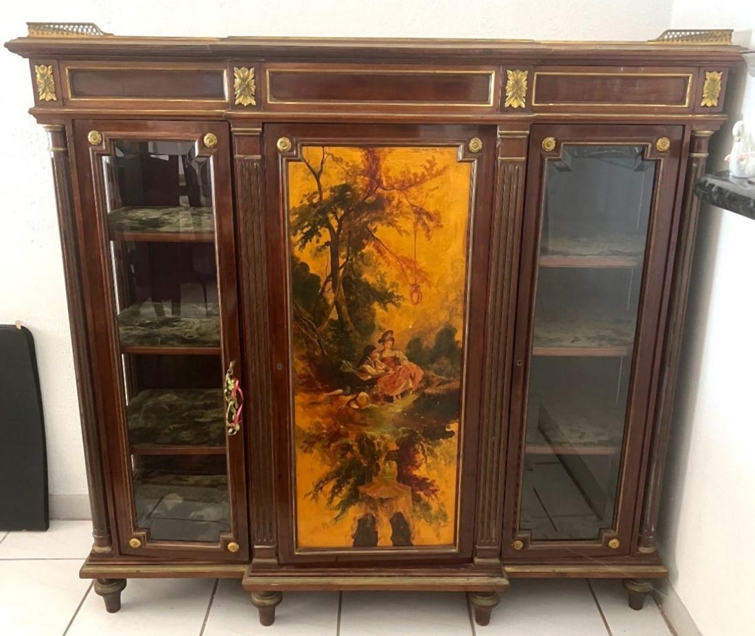 Early 20th C. French Hand Painted Wooden Cabinet (1 of 8)