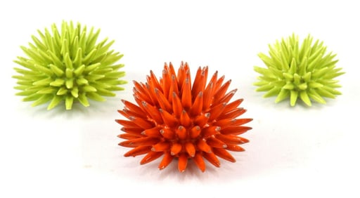 3 Pc. Riccio Caprese Ceramic Sea Urchin Sculptures