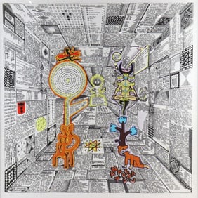 Pedro Friedeberg "The Taro News" Silkscreen