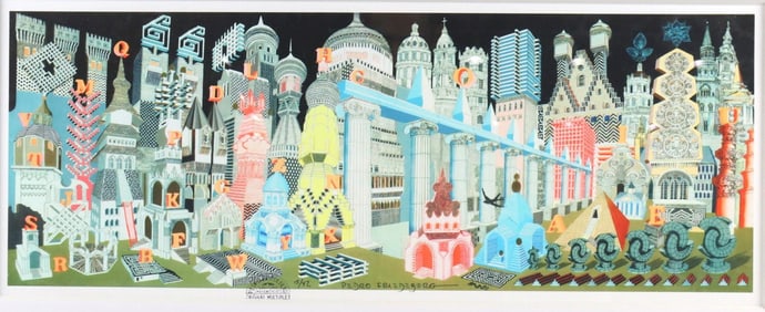 Pedro Friedeberg "Arquitectura Alfabetizada" Silkscreen