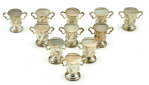 11 Pc. Silver Plated Trophy Card Holders