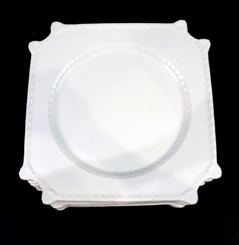 Set of 12 Porcelain Chinoiserie Charger Plates: Set of 12 Porcelain Chinoiserie Charger Plates. Each measure approx. - 13" x 13". Not marked. Condition is overall good. Have a similar item to sell? Contact us at info@marketauctionsinc.c