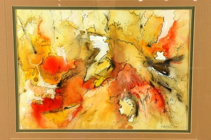 Signed Frost Mid-Century Framed Watercolor