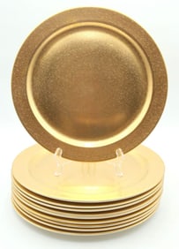 10 Pc. Pickard 24K Gold Painted "Daisy" Charger Plates