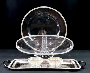 Set of 5 Walther-Glas "Astoria" Rhinestone Serving Platters