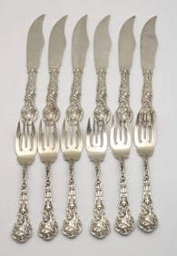 12 Pc. Gorham "Versailles" Sterling Silver Fish Set