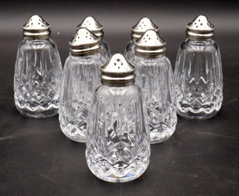 7 Pc. Waterford "Lismore" Crystal Salt & Pepper Shakers