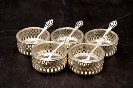 Vintage Nathan & Hayes Sterling Silver Salt Cellars