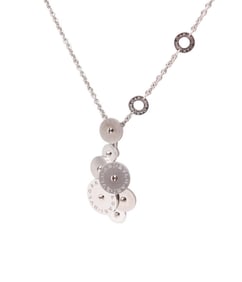 Bvlgari "Cicladi" 18Kt White Gold Kinetic Circles Pendant Necklace