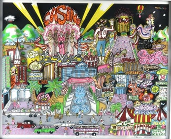 Charles Fazzino "Viva Las Vegas!" 3-D Serigraph