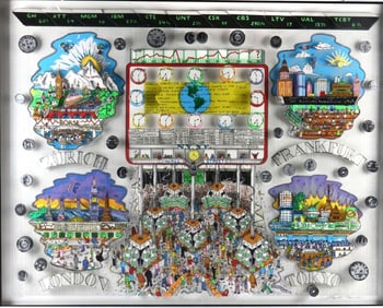 Charles Fazzino "Money Makes the World Go Round" 3-D Serigraph