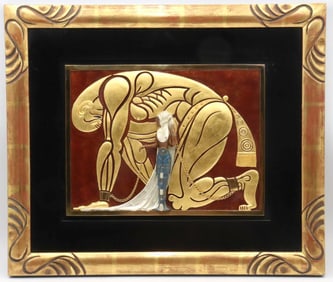 Erte "Samson & Delilah" Bronze Wall Sculpture