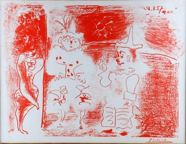 After Pablo Picasso "Personages of the Circ" Lithograph