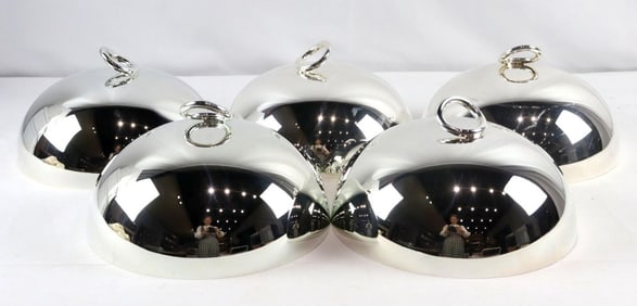Five Christofle "Vertigo" Silver Plated Cloches
