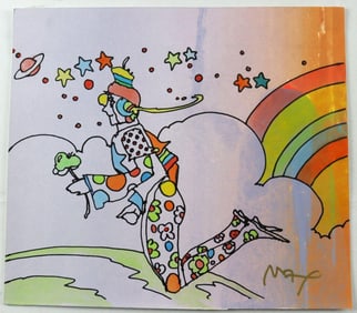 Peter Max (American, b. 1937) "Cosmic Dancer" Mixed Media on Paper