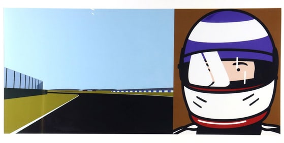 Julian Opie "Imagine You Are Driving (Fast) Oliver With Helmet"