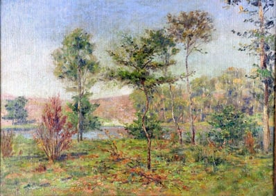 Attr. Gustave Loiseau "Paysage Au Bord de Rivage" Oil on Canvas