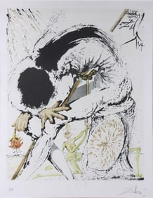 Salvador Dali "Don Quixote Overwhelmed" Lithograph
