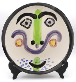 After Pablo Picasso "No. 117" Painted Ceramic Plate