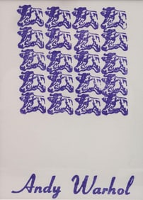 Andy Warhol "Purple Cows" Rubber Stamp Print on Paper