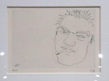 Alexander Calder "Smoker" Etching with Tone