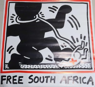 Vintage Keith Haring "Free South Africa" Poster