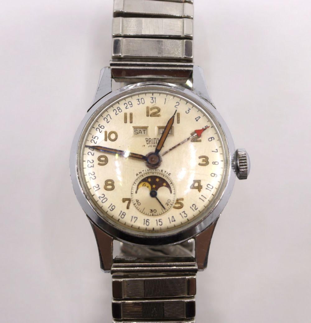 Vintager Brittix Triple Calendar Wristwatch (1 of 3)