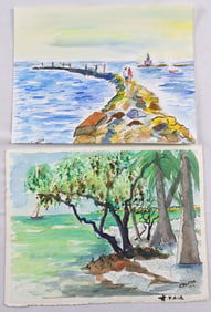 Two Charles Kontos Watercolors