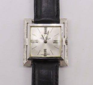 Vintage Jules Jurgensen 14Kt White Gold & Diamond Wristwatch