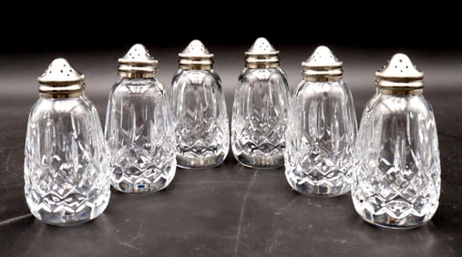 6 Pc.Waterford "Lismore" Crystal Salt & Pepper Shakers