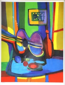Marcel Mouly (French. 1918-2008) "La Guitare" Lithograph
