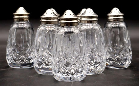7 Pc. Waterford "Lismore" Crystal Salt & Pepper Shakers
