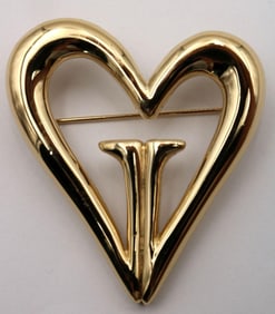 Vintage St. John Gold Toned Heart Pin