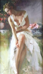 Pino Daeni (Italian, 1939-2010) "Angelica" Embellished Serigraph