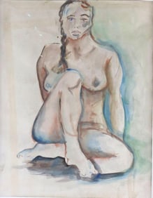 Possibly Ernst Stolz (American, 1901-1989) "Nude" Watercolor