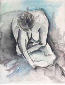 Possibly Ernst Stolz (American, 1901-1989) "Nude" Watercolor