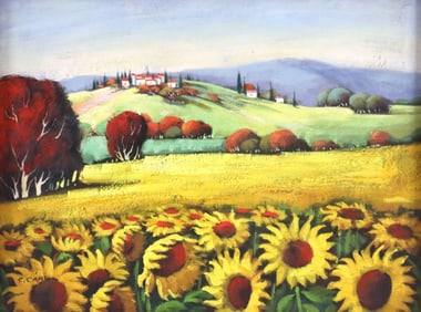 Signed C. Carl (American, 20th C.) Oil Painting on Canvas