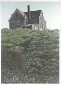 Helen Rundell (American, b. 1953) "Coastal House" Lithograph