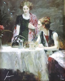 Pino Daeni (Italian, 1939-2010) "After Dinner" Serigraph