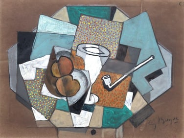 Georges Braque (French, 1882-1963) Cubism Still Life Painting