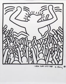 Attr. Keith Haring (American, 1958-1990) Original Marker on Paper