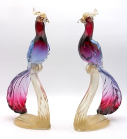 Alfredo Barbini (Italian, 1912-2007) Venetian Murano Glass Birds