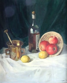 Vintage Signed "Still Life" Oil Painting on Canvas