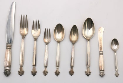 108 Pc. Georg Jensen "Acanthus" Sterling Flatware Set