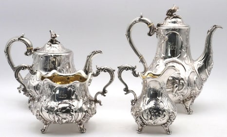 Four Robert Hennell, English Sterling Silver Coffee/Tea Set